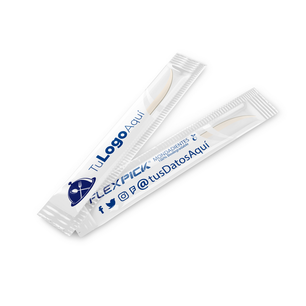 Palillos Dentales Personalizados Flexpick® 10,000 piezas | Con Logo de tu Negocio